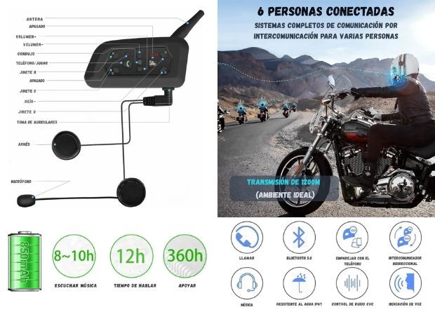 &u++ INTERCOMUNICADOR BT MOTO CASCO (8555)